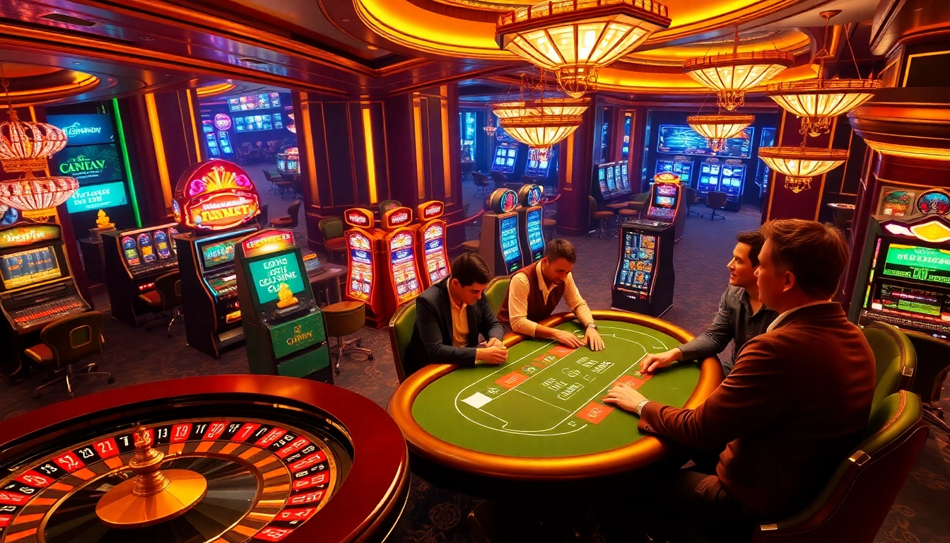 Players enjoying an exciting night at go88hv.com, showcasing vibrant casino gaming and lively poker action.