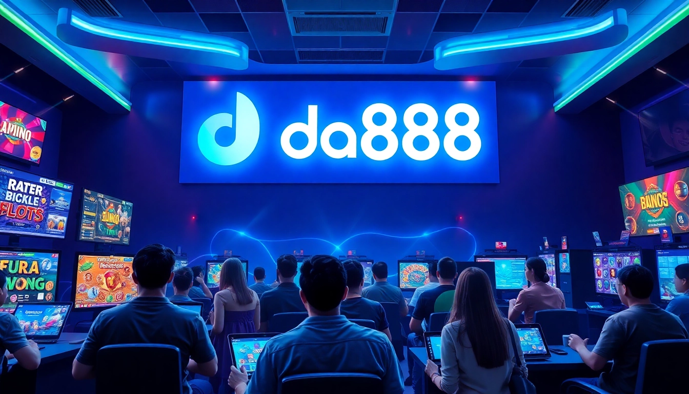 Engaging online gaming scene featuring the da88 platform with vibrant colors and modern devices.