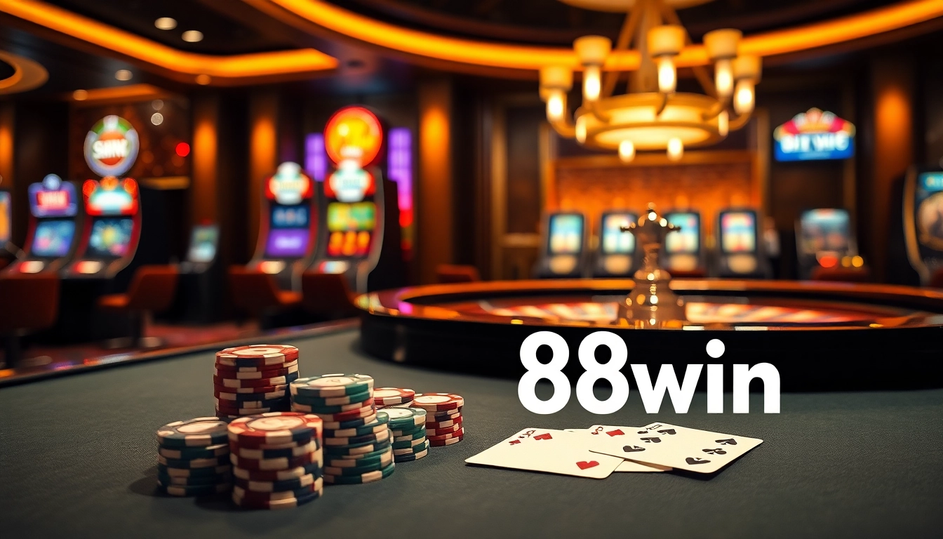 Experience excitement at 98win with vibrant slot machines and elegant casino tables.