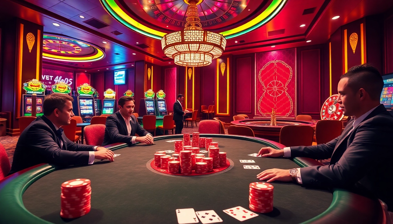 Experience thrilling gameplay at https://vj88.online/ with vibrant poker action and luxurious casino elements.