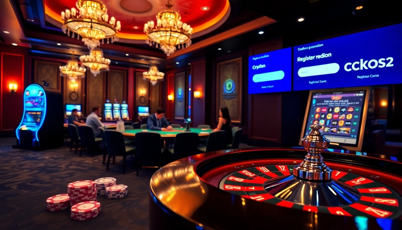 Engage with the excitement of đăng ký 789club at a luxurious casino, featuring roulette and poker.