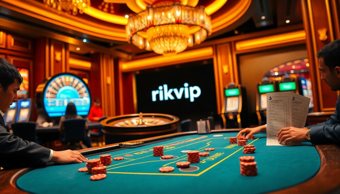 Experience the thrill of rikvip as players engage in a luxurious casino game.