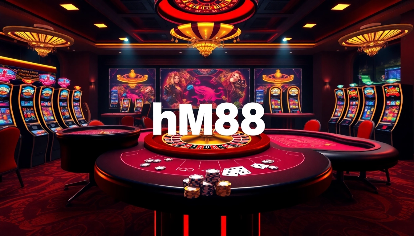 Play exciting online games at hm88, featuring roulette, poker, and vibrant slot machines.