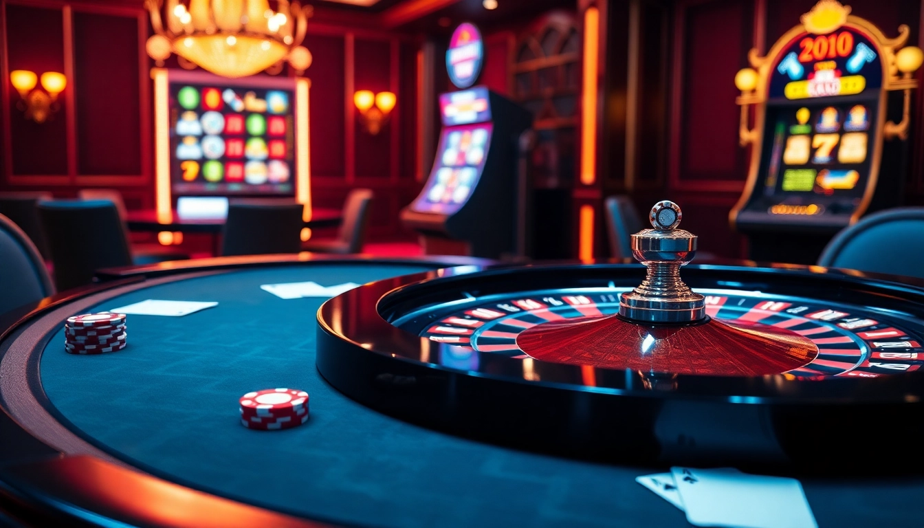 Exciting gambling scene at loto188.gb.net with luxury poker chips and roulette table