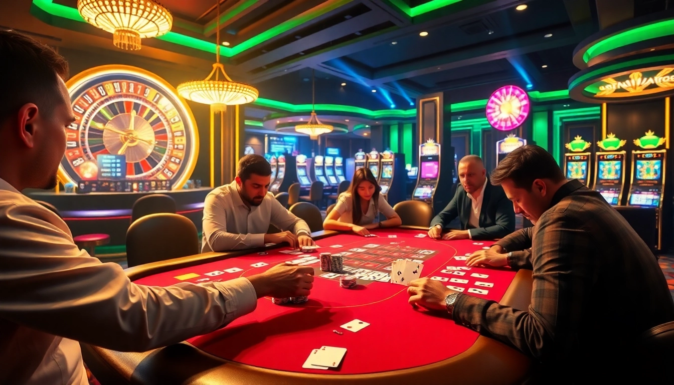 Exciting poker game at 789f casino with vibrant chips and cards on the table.