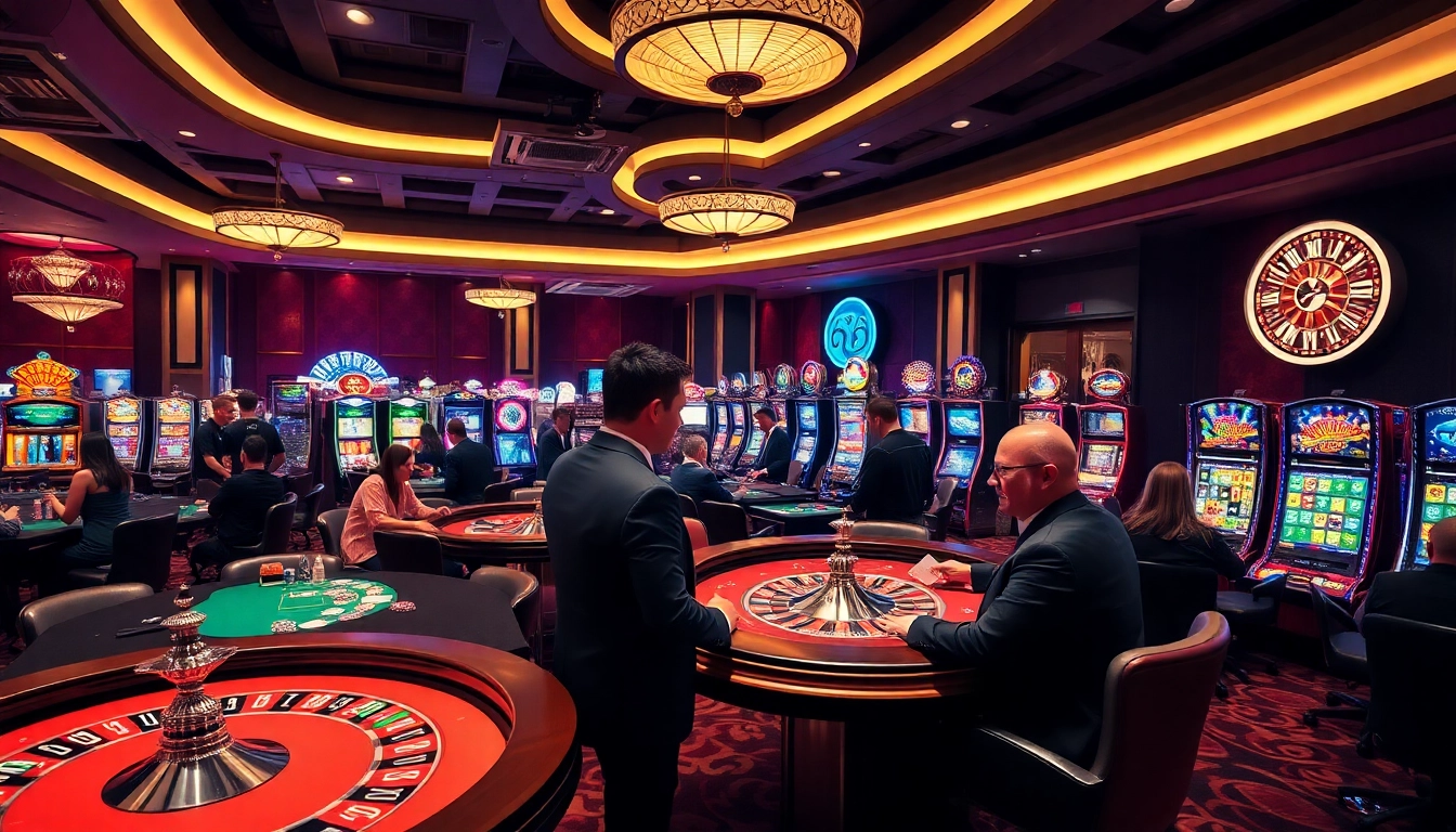 Experience thrilling gameplay at F168's luxurious casino with vibrant games and excited players.
