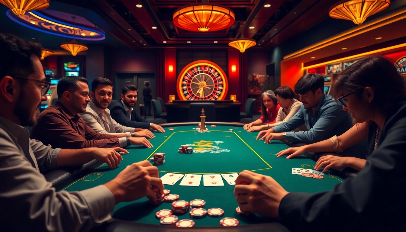 Engage in thrilling gameplay at rr88 com with a luxurious poker table and vibrant casino atmosphere.