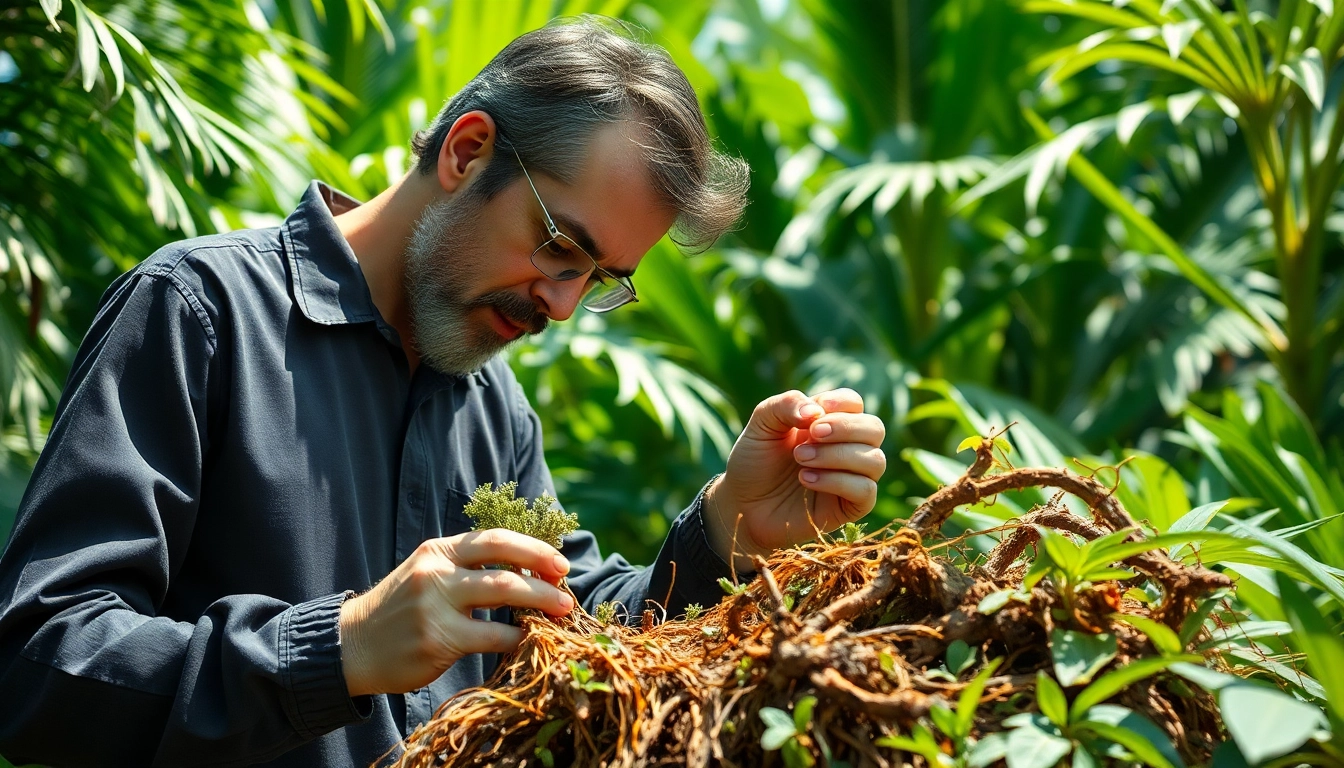 Learn how to get dmt naturally by an herbalist extracting it from Mimosa hostilis roots in nature.