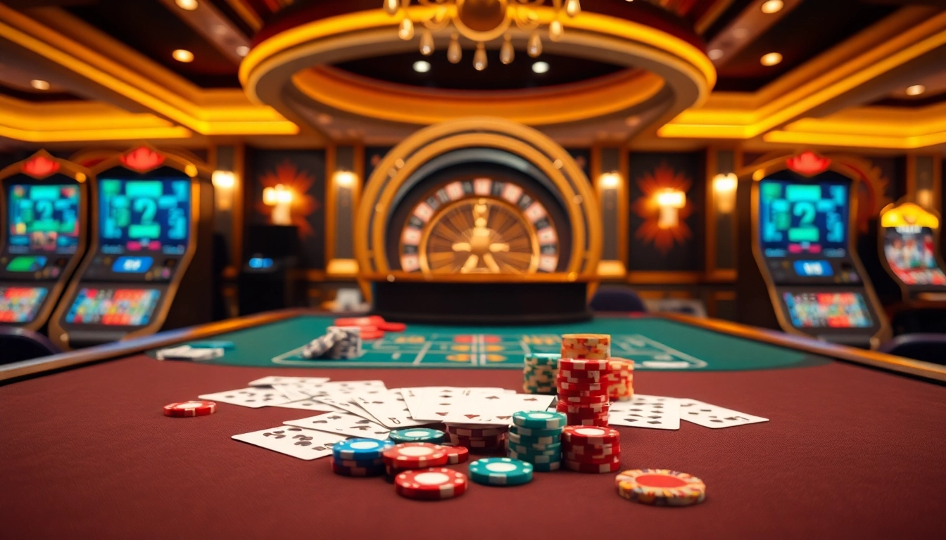 Experience thrilling online gambling at rikvip.gb.net with vibrant casino tables and immersive gaming elements.