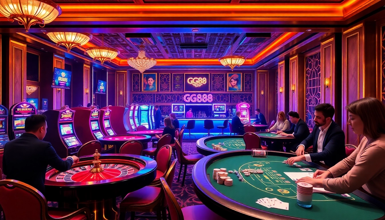 Experience the thrill of gambling at GG88 with vibrant tables, exciting games, and luxurious decor.
