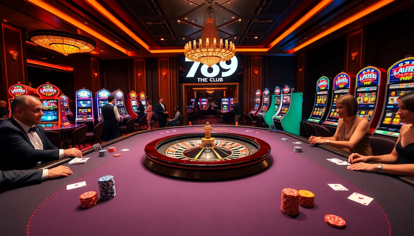 Experience thrilling gameplay at 789 club with vibrant casino visuals featuring poker, roulette, and slots.