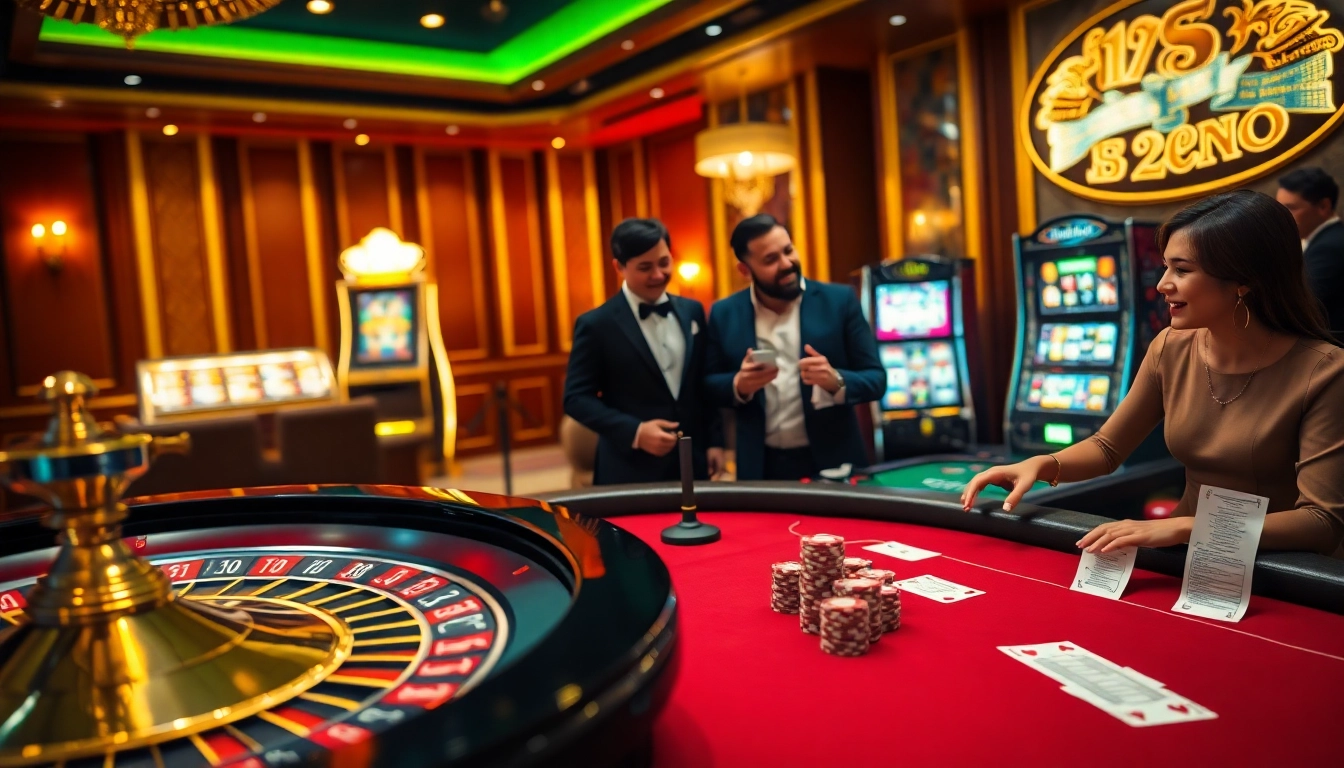 Experience the excitement of betting at http://ww88tg.com/ with a luxurious casino scene featuring roulette and poker.