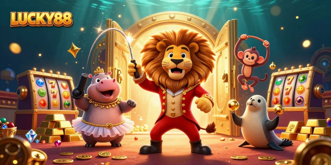 Engage in winning with LUCKY88 through vibrant casino-themed 3D illustration.